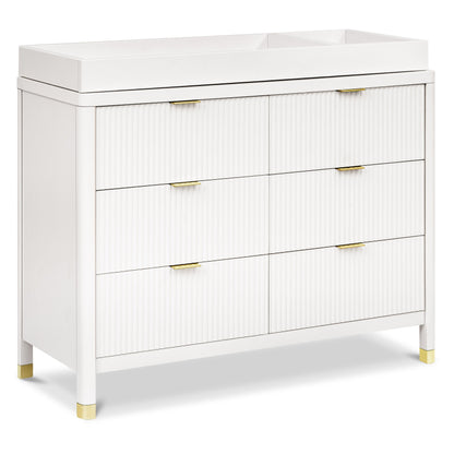 Namesake Dressers Warm White Namesake Brimsley Tambour 6-Drawer Dresser