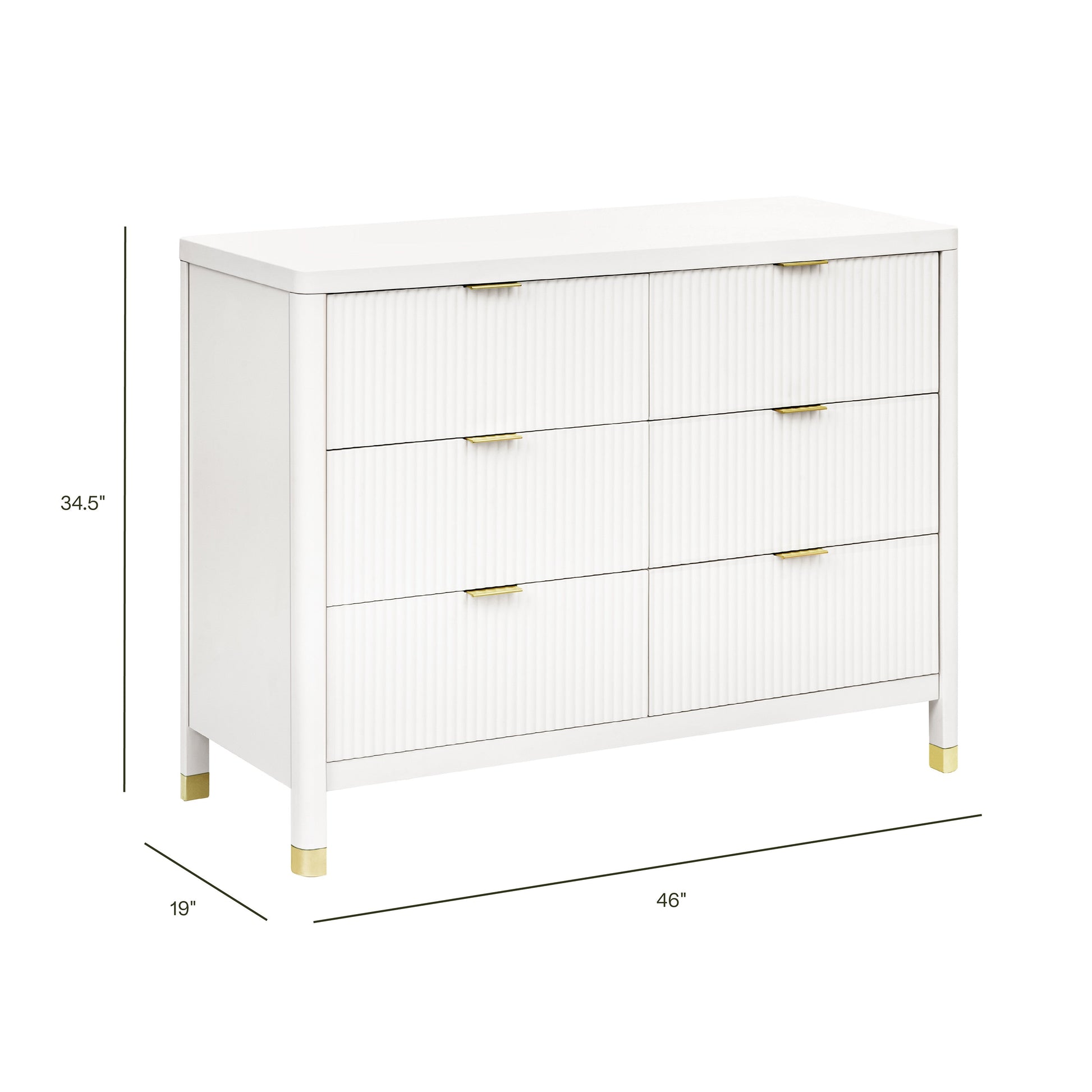 Namesake Dressers Warm White Namesake Brimsley Tambour 6-Drawer Dresser
