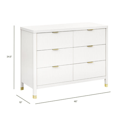 Namesake Dressers Warm White Namesake Brimsley Tambour 6-Drawer Dresser