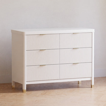 Namesake Dressers Warm White Namesake Brimsley Tambour 6-Drawer Dresser