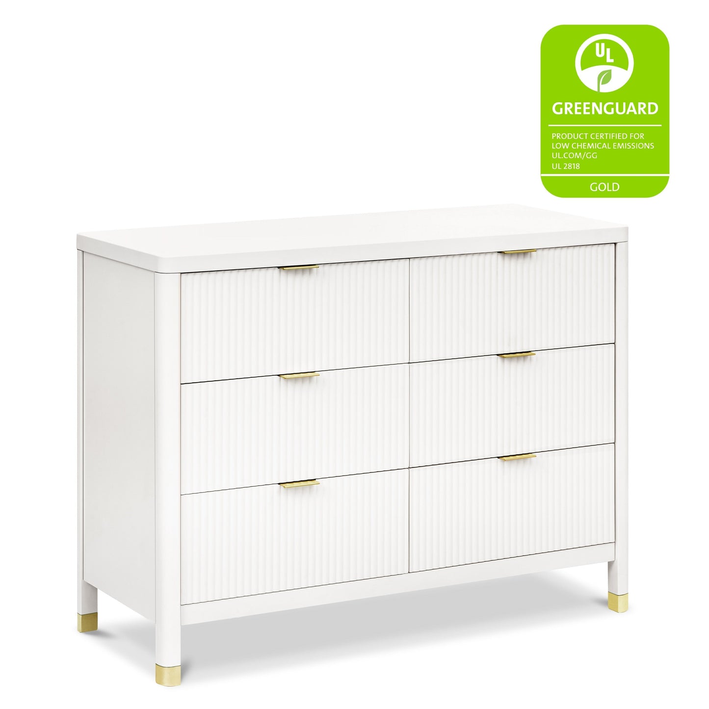 Namesake Dressers Warm White Namesake Brimsley Tambour 6-Drawer Dresser