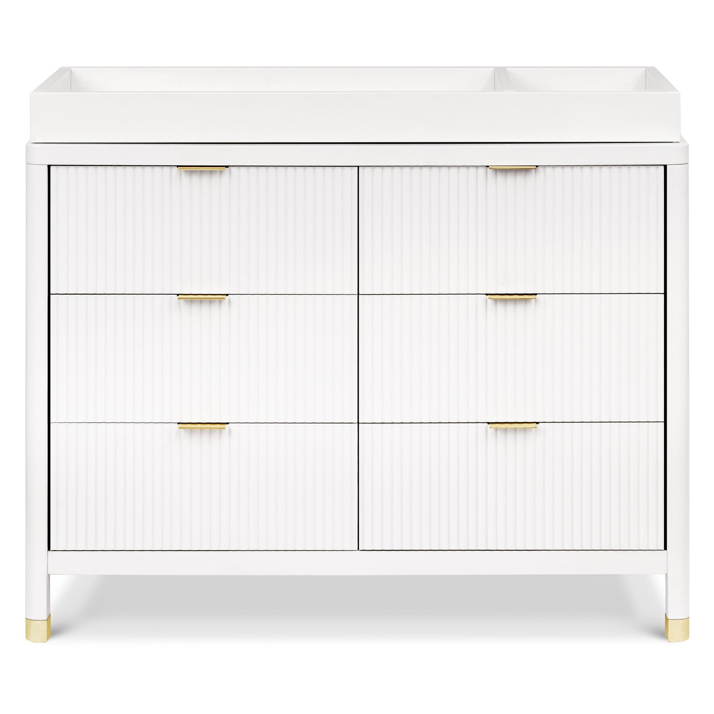 Namesake Dressers Warm White Namesake Brimsley Tambour 6-Drawer Dresser