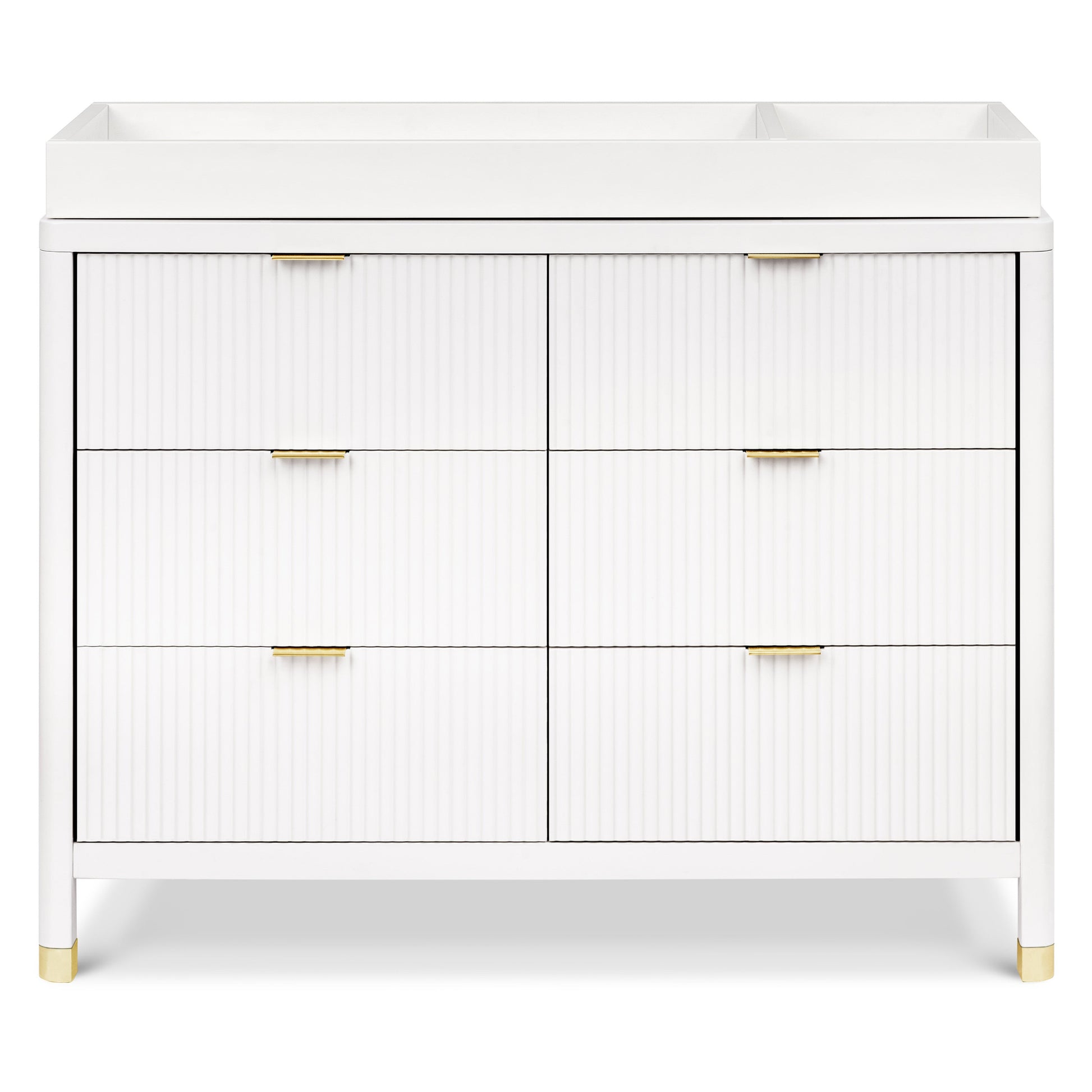 Namesake Dressers Warm White Namesake Brimsley Tambour 6-Drawer Dresser