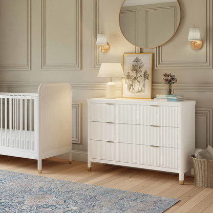 Namesake Dressers Warm White Namesake Brimsley Tambour 6-Drawer Dresser