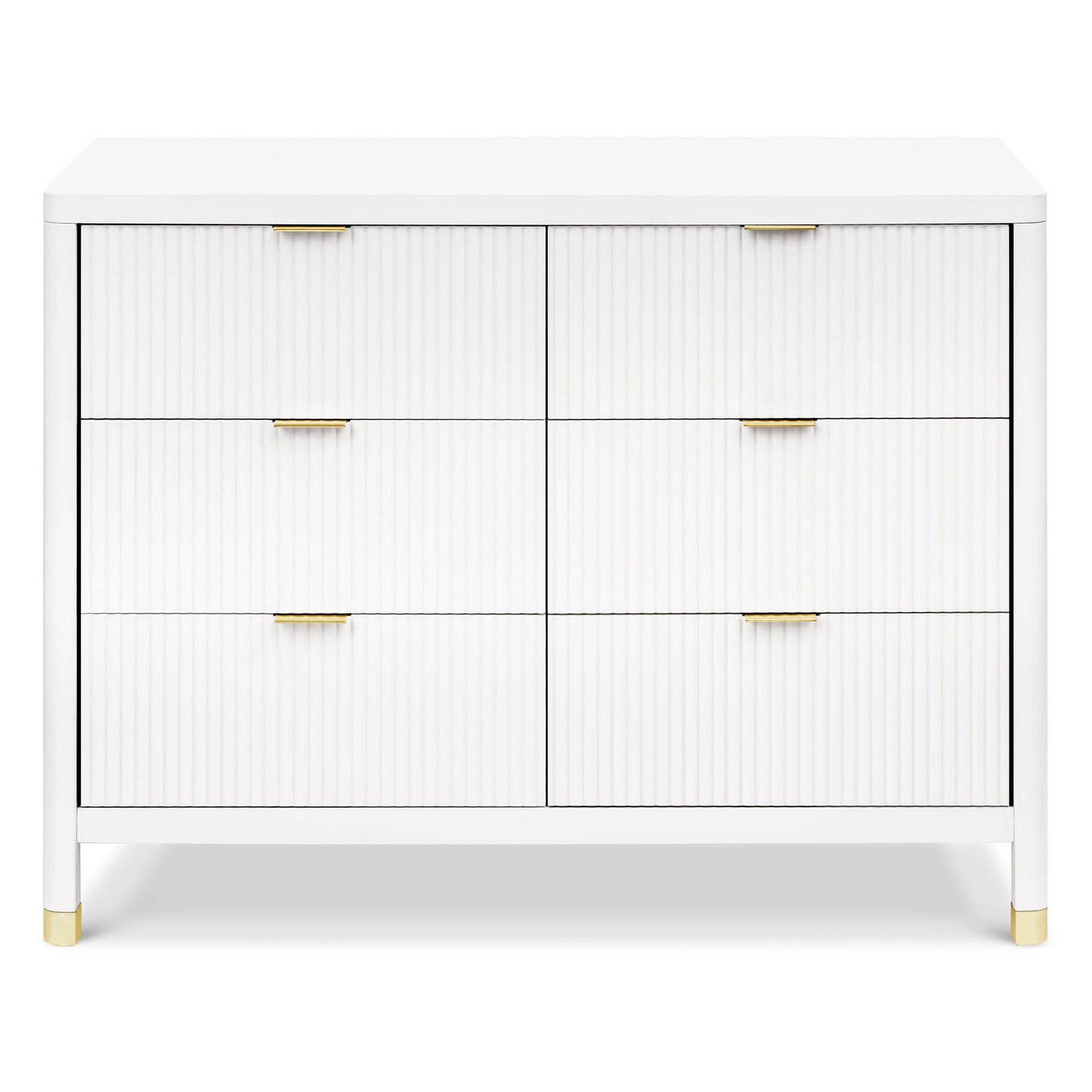Namesake Dressers Warm White Namesake Brimsley Tambour 6-Drawer Dresser