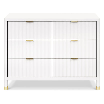 Namesake Dressers Warm White Namesake Brimsley Tambour 6-Drawer Dresser