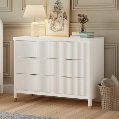 Namesake Dressers Warm White Namesake Brimsley Tambour 6-Drawer Dresser