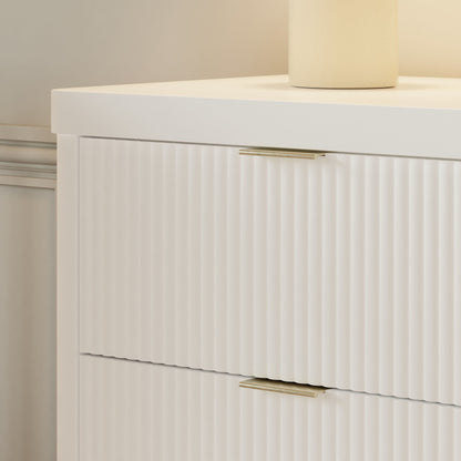 Namesake Dressers Warm White Namesake Brimsley Tambour 6-Drawer Dresser