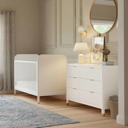 Namesake Dressers Warm White Namesake Brimsley Tambour 6-Drawer Dresser