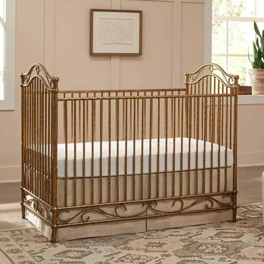 Wrought iron top baby bed