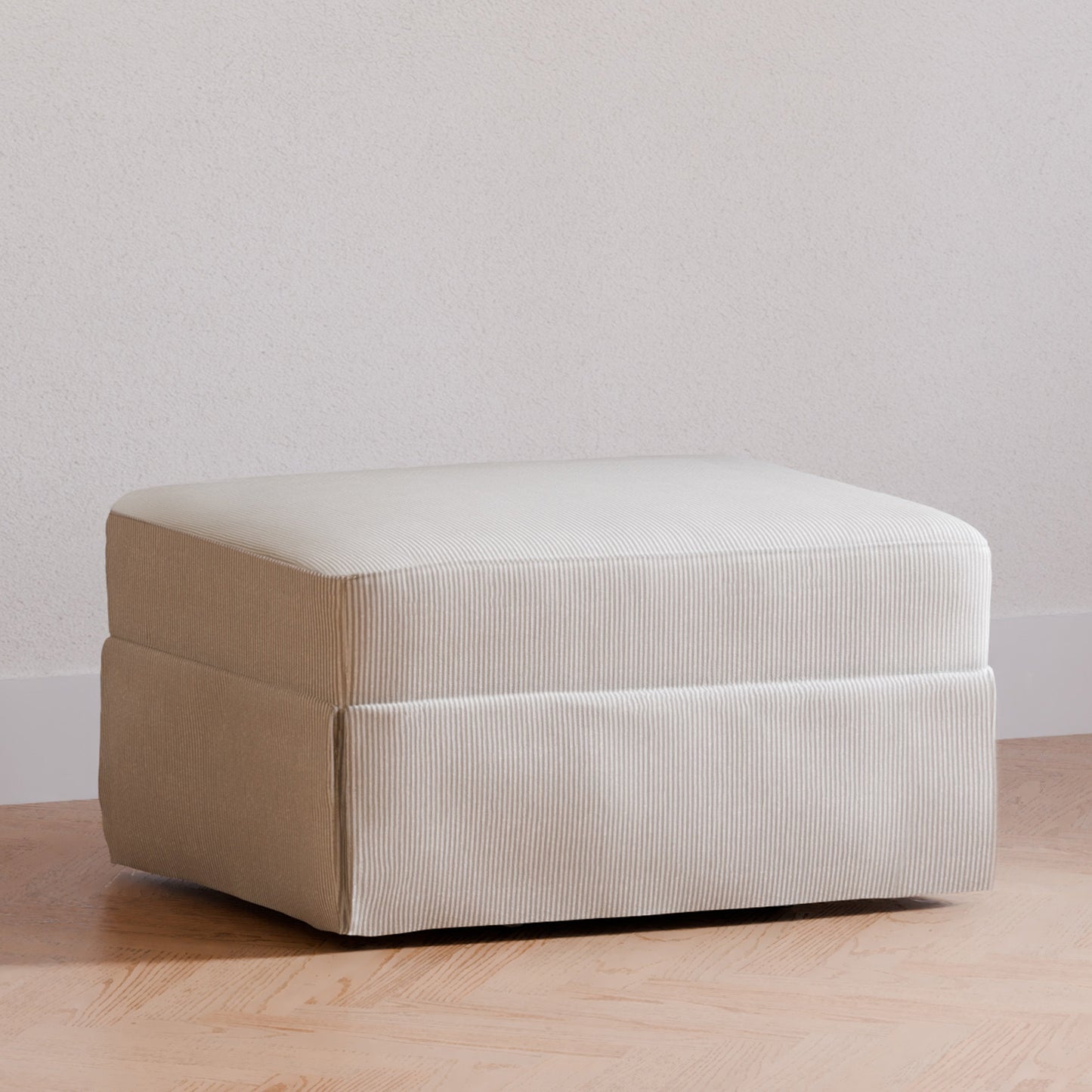 Namesake Ottomans Fog Chatham Stripe Performance Eco-Weave Namesake Crawford Gliding Ottoman