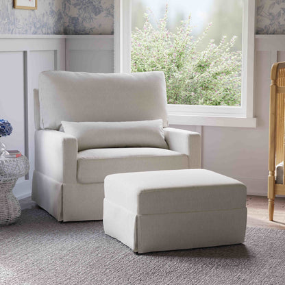 Namesake Gliders & Rockers Namesake Crawford Pillowback Chair and a Half Comfort Swivel Glider