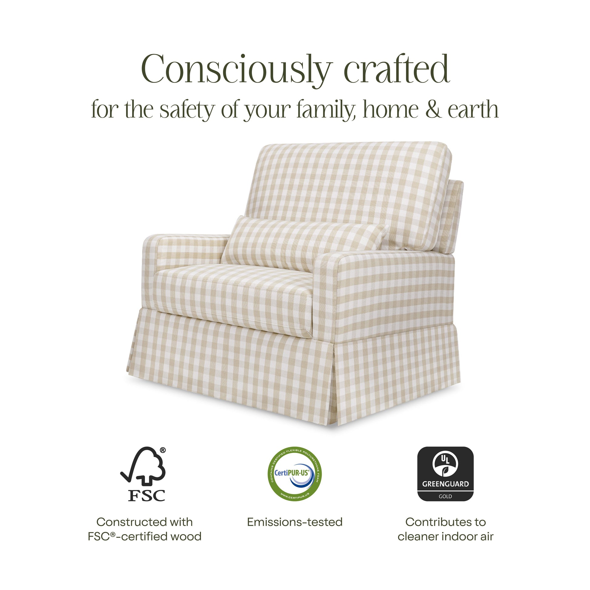 Namesake Gliders & Rockers Namesake Crawford Pillowback Chair and a Half Comfort Swivel Glider