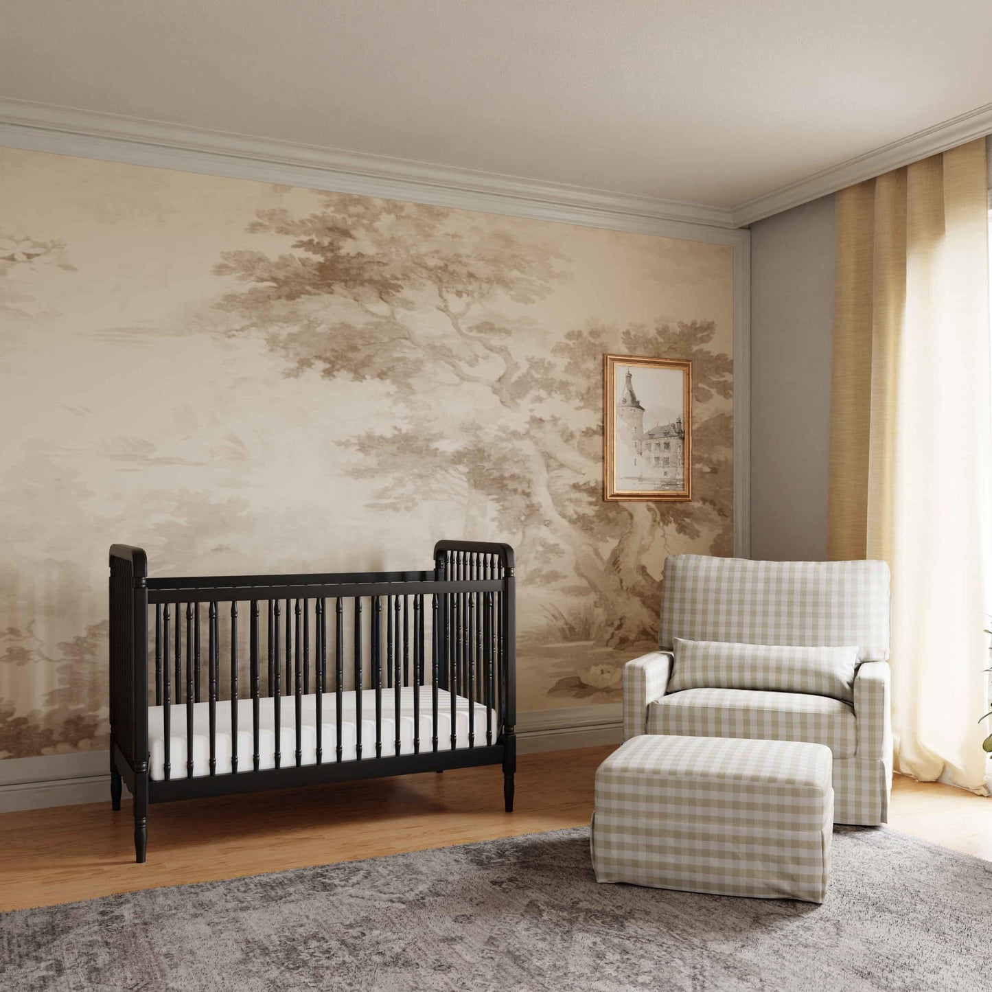 Namesake Gliders & Rockers Namesake Crawford Pillowback Chair and a Half Comfort Swivel Glider