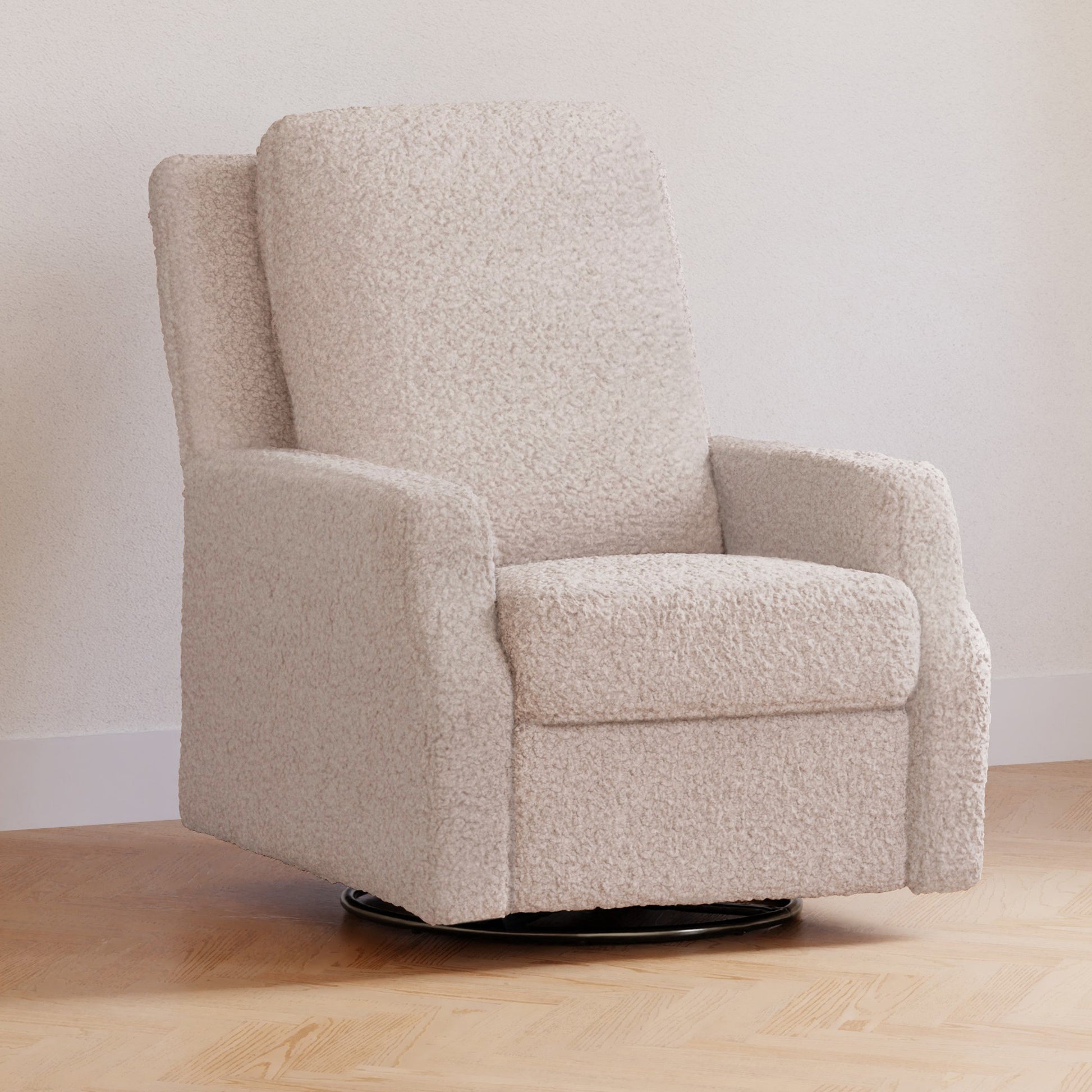 Namesake Gliders & Rockers Earl Grey Shearling Namesake Crewe Recliner and Swivel Glider