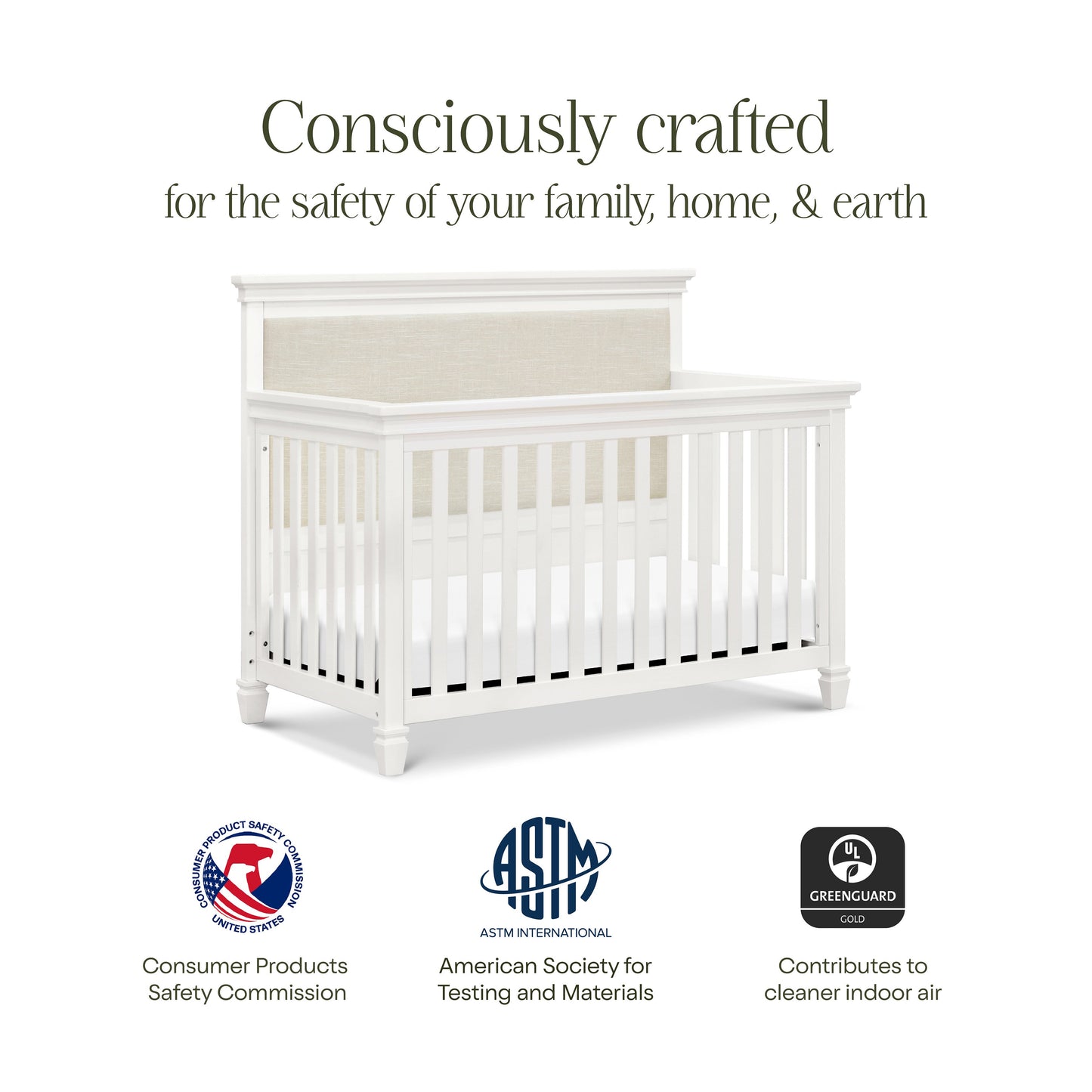 Namesake Cribs Warm White Namesake Darlington 4-in-1 Convertible Crib