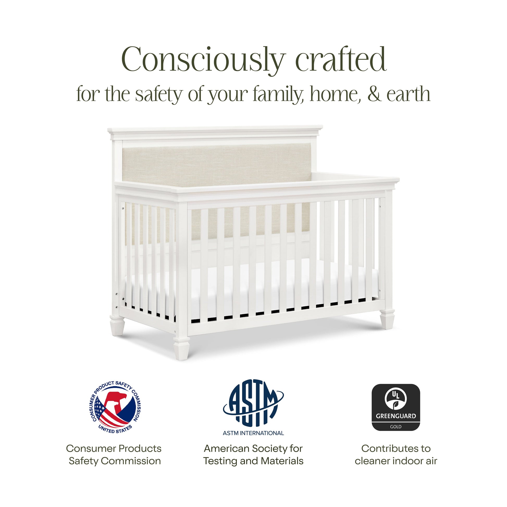 Namesake Cribs Warm White Namesake Darlington 4-in-1 Convertible Crib