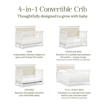 Namesake Cribs Warm White Namesake Darlington 4-in-1 Convertible Crib