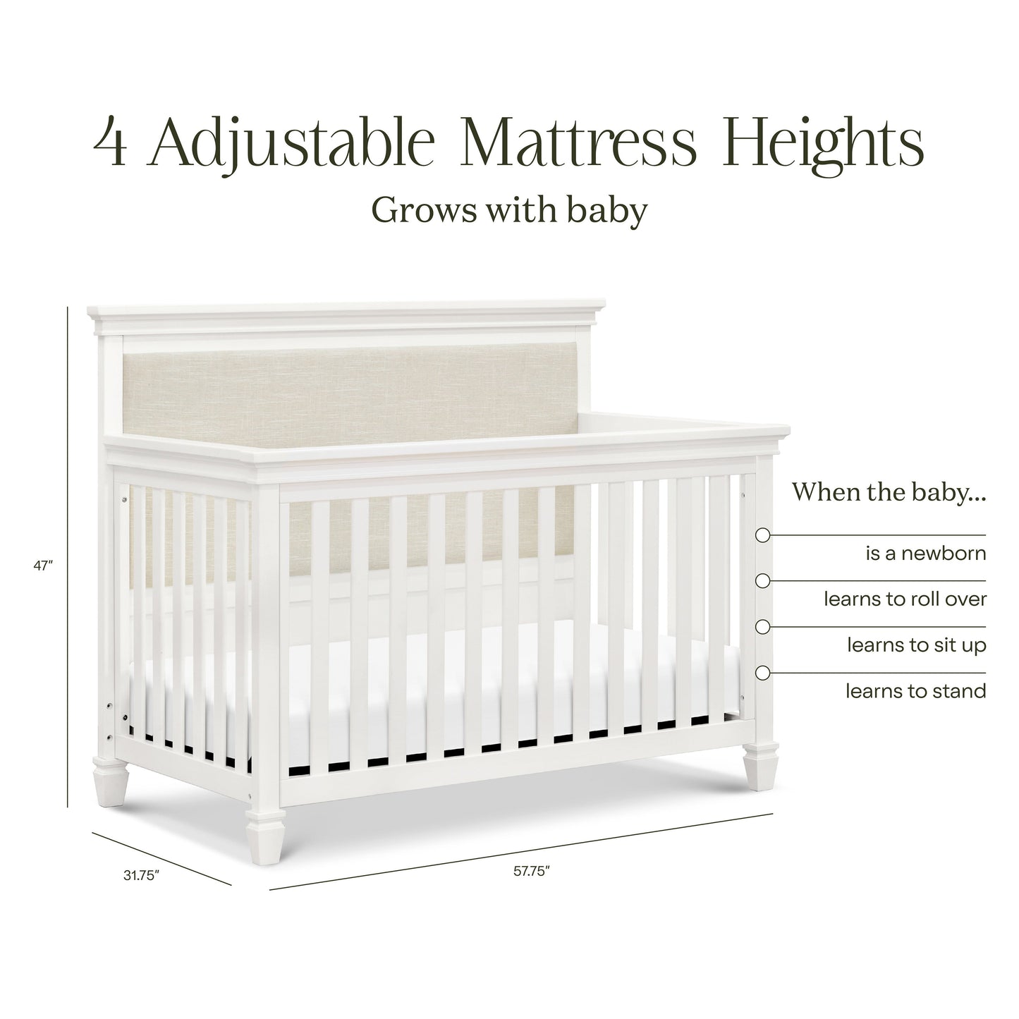 Namesake Cribs Warm White Namesake Darlington 4-in-1 Convertible Crib