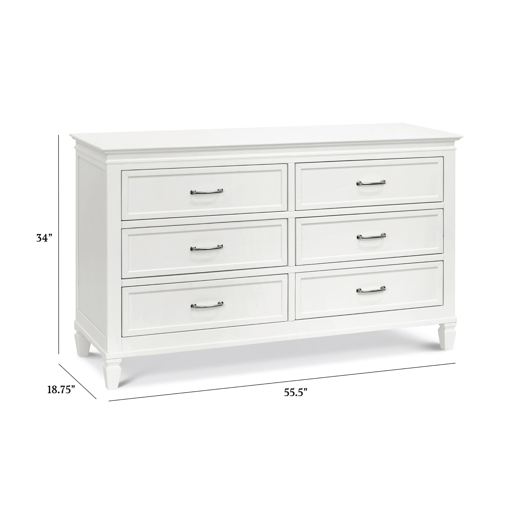 Namesake Dressers Warm White Namesake Darlington 6-Drawer Dresser