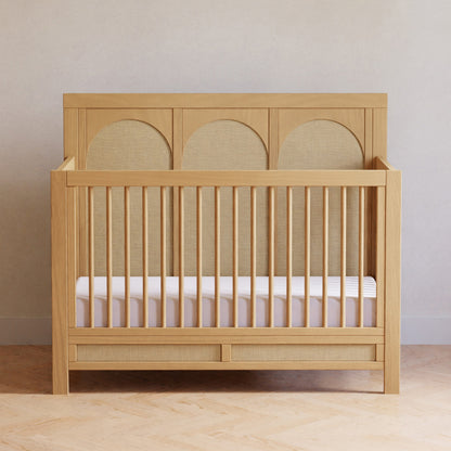 Namesake Cribs Honey and Performance Sand Eco-Weave Namesake Eloise 4-in-1 Convertible Crib