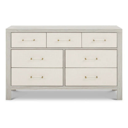 Namesake Eloise 7-Drawer Assembled Dresser in White Driftwood and Performance Pearl Eco-Weave