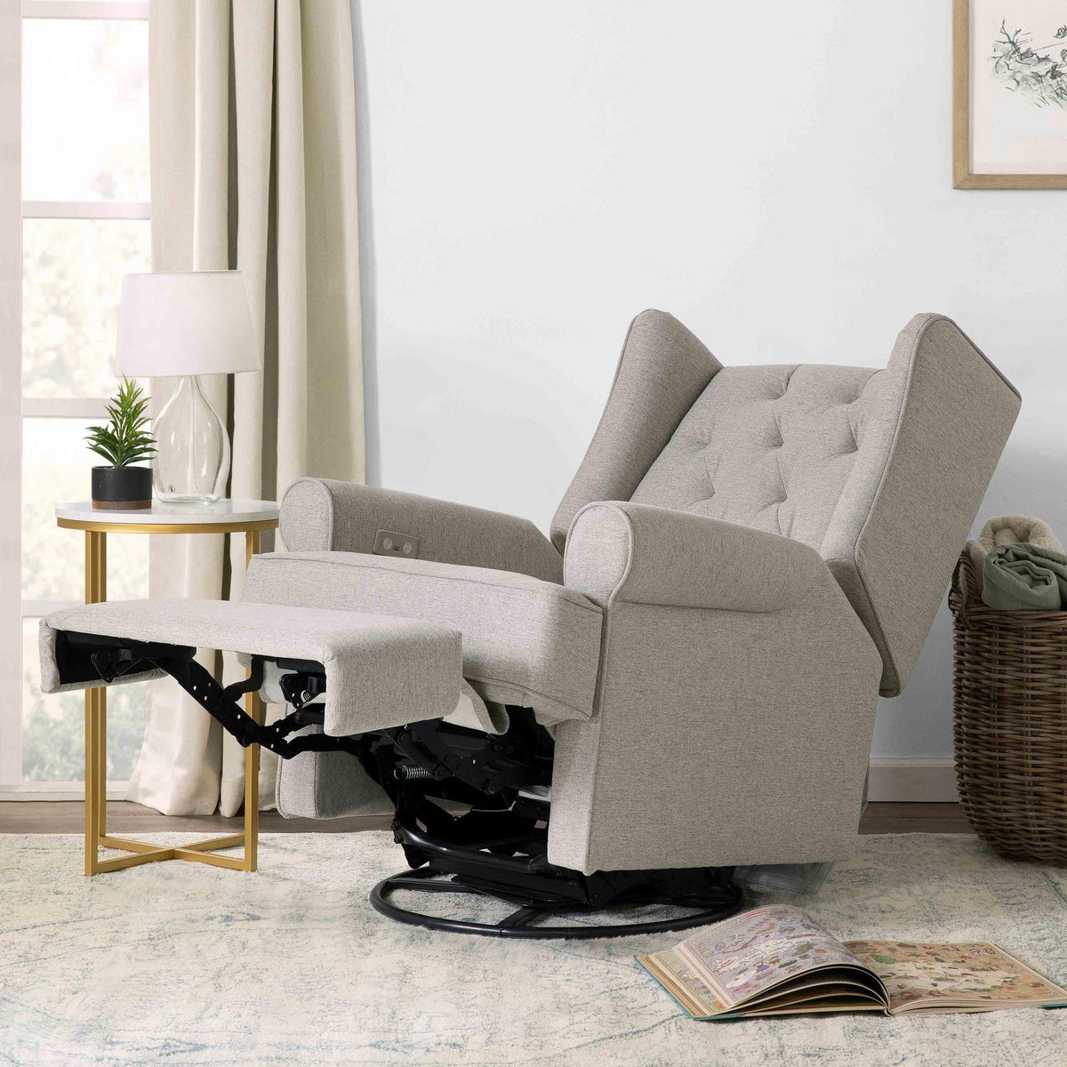NamesakeNamesake Harbour Electronic Recliner and Swivel Glider in Eco-Performance Fabric with USB port | Water Repellent & Stain ResistantBabysupermarket