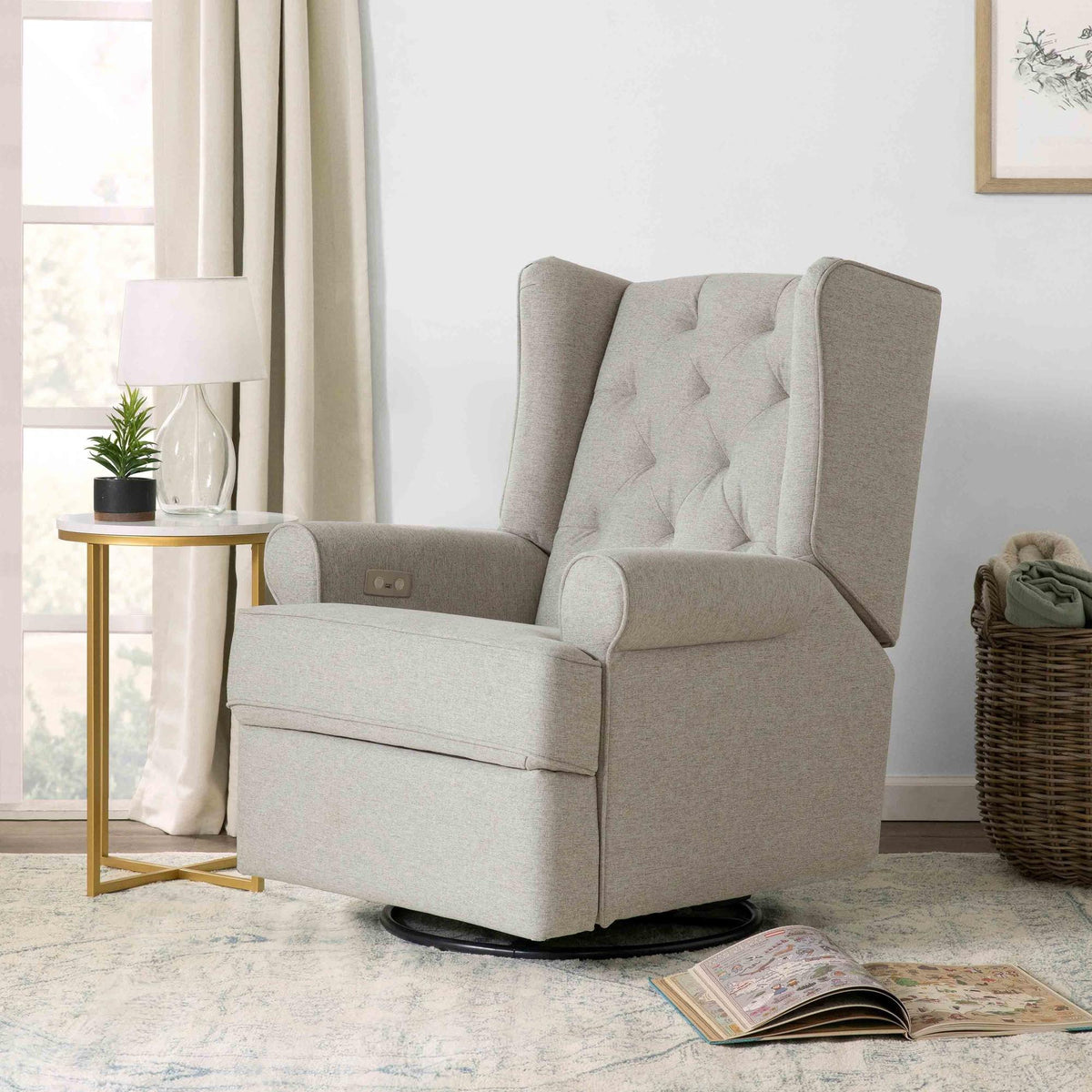 NamesakeNamesake Harbour Electronic Recliner and Swivel Glider in Eco-Performance Fabric with USB port | Water Repellent & Stain ResistantBabysupermarket