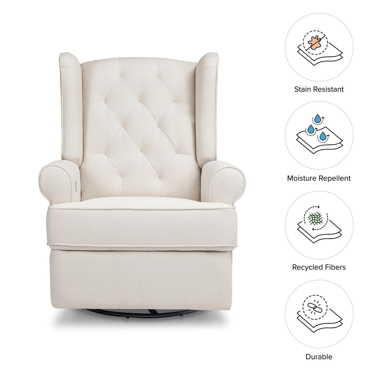NamesakeNamesake Harbour Electronic Recliner and Swivel Glider in Eco-Performance Fabric with USB port | Water Repellent & Stain ResistantBabysupermarket