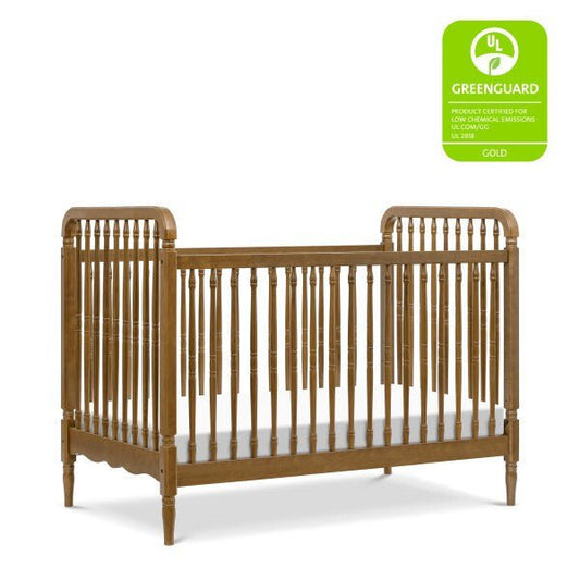 Namesake Liberty 3-in-1 Convertible Spindle Crib w/Toddler Bed Conversion Kit in Natural Walnut