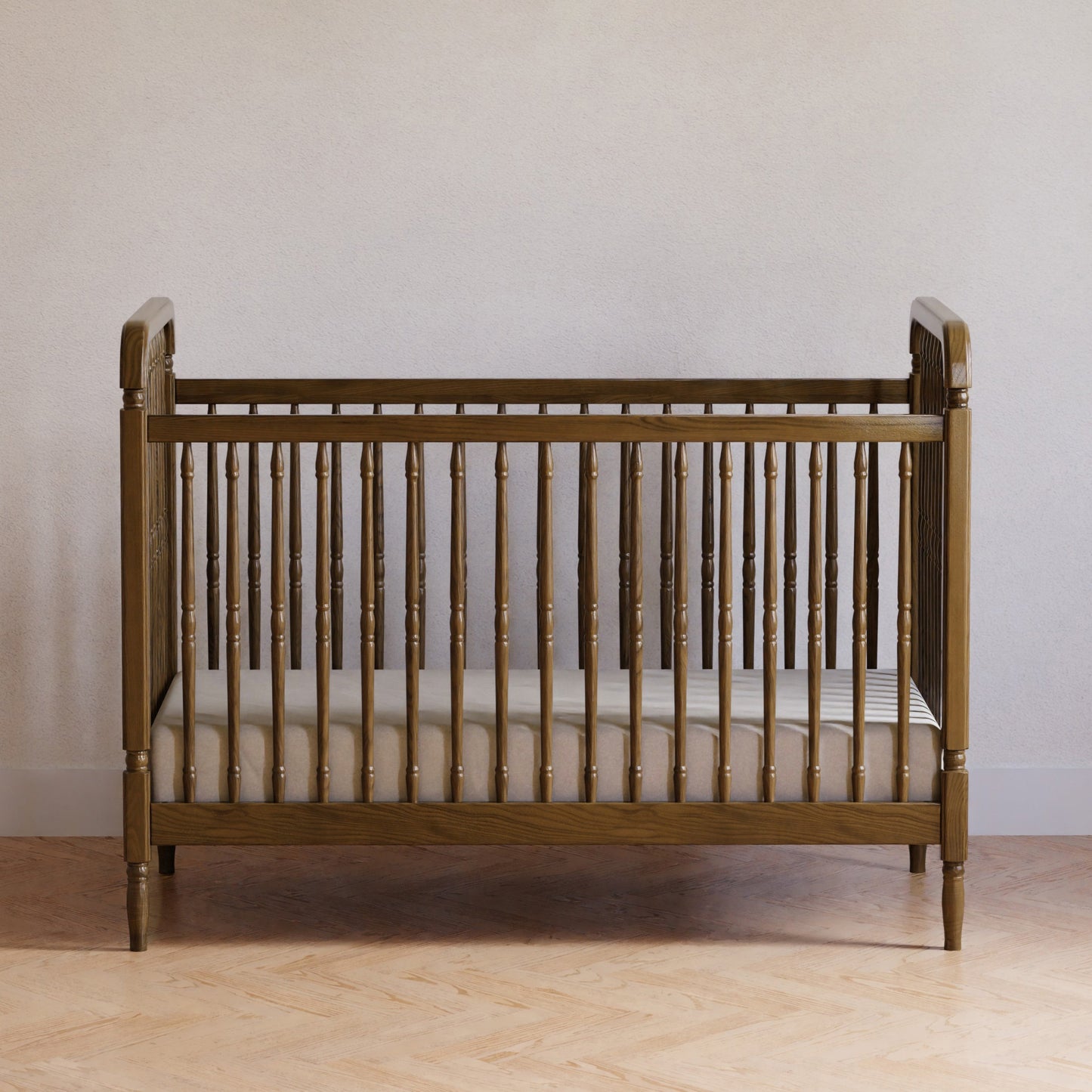 Namesake Cribs Natural Walnut Namesake Liberty 3-in-1 Convertible Spindle Crib with Toddler Bed Conversion Kit