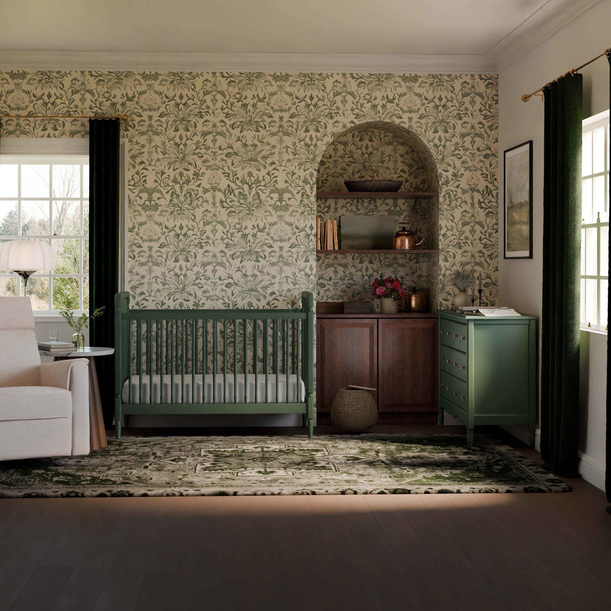 Namesake Cribs Namesake Liberty 3-in-1 Convertible Spindle Crib with Toddler Bed Conversion Kit