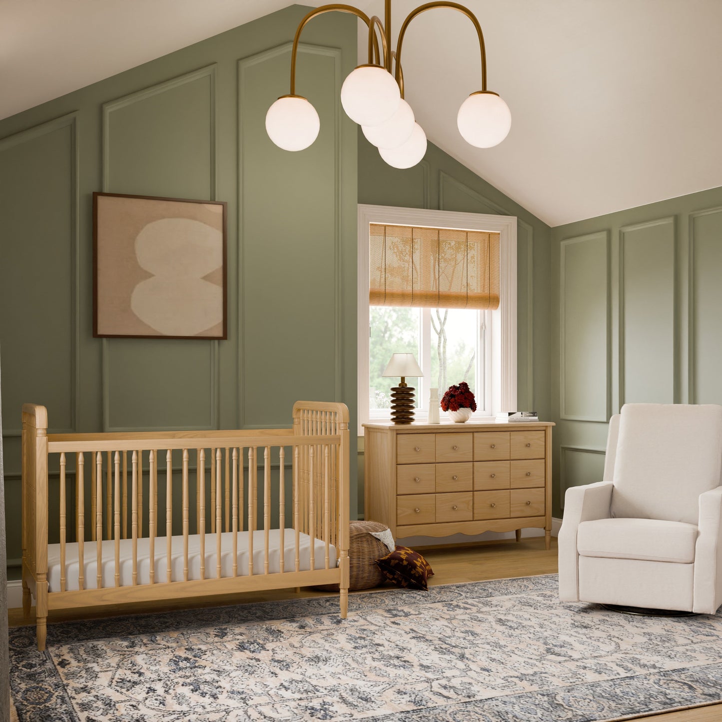 Namesake Cribs Namesake Liberty 3-in-1 Convertible Spindle Crib with Toddler Bed Conversion Kit