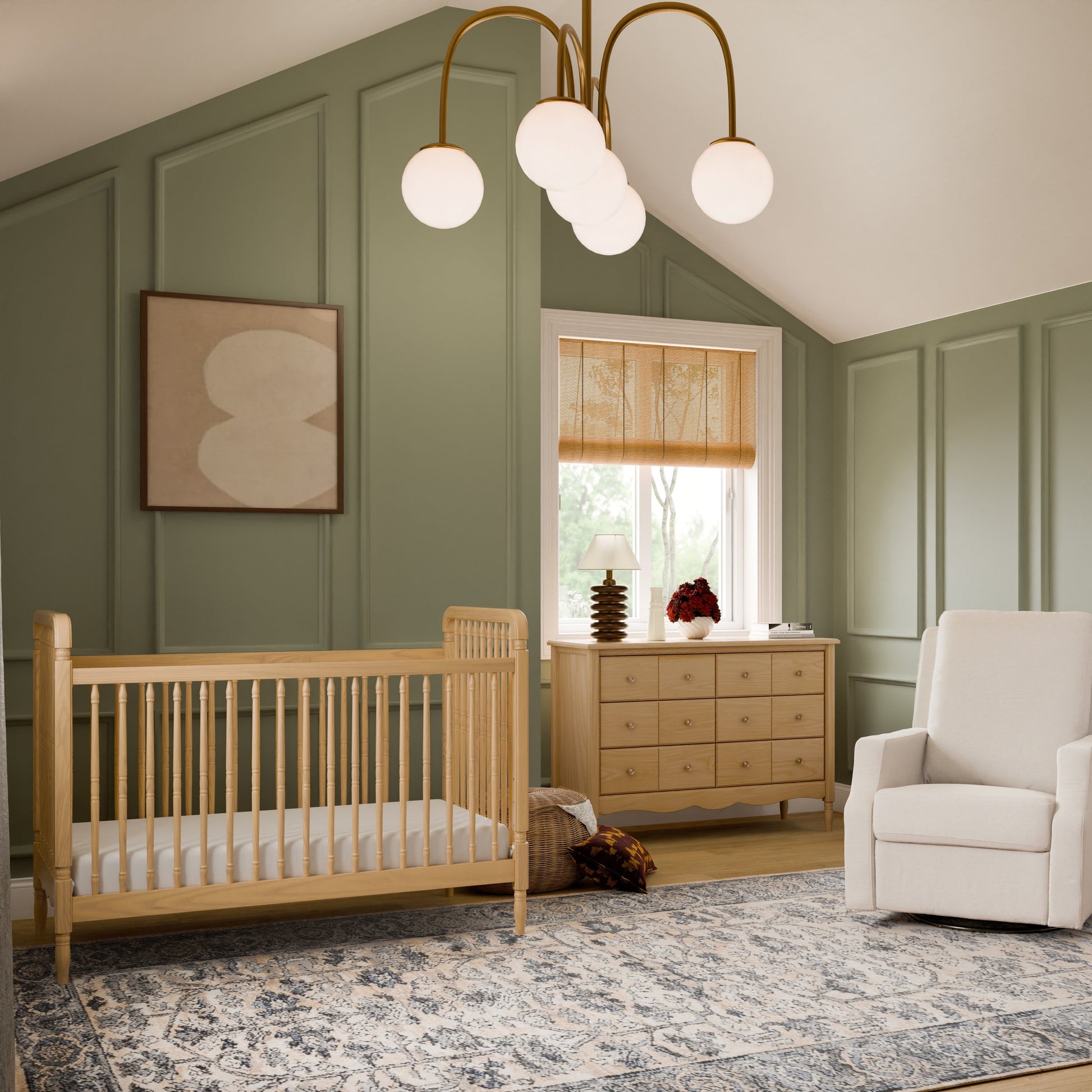 Namesake Cribs Namesake Liberty 3-in-1 Convertible Spindle Crib with Toddler Bed Conversion Kit