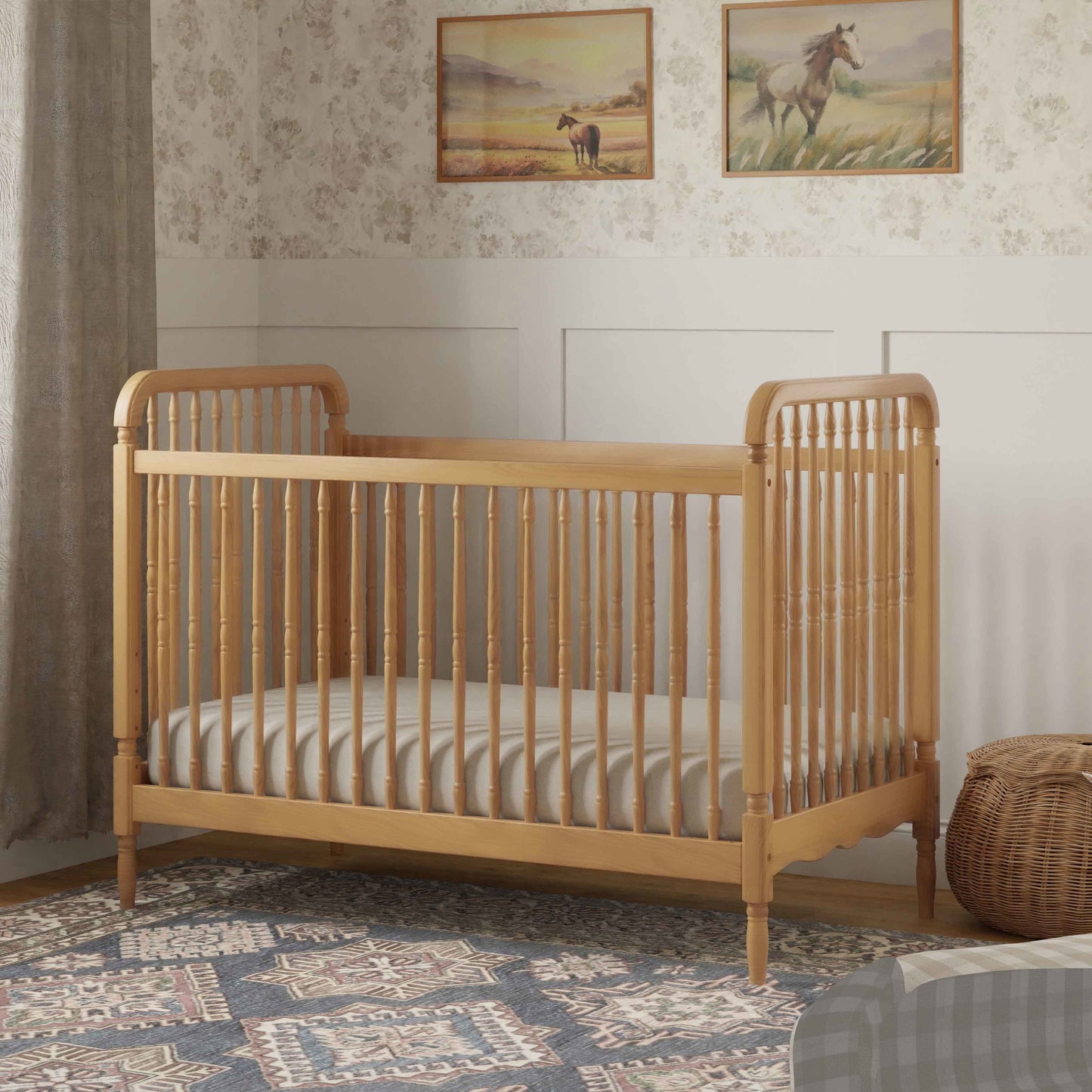 Namesake Cribs Namesake Liberty 3-in-1 Convertible Spindle Crib with Toddler Bed Conversion Kit
