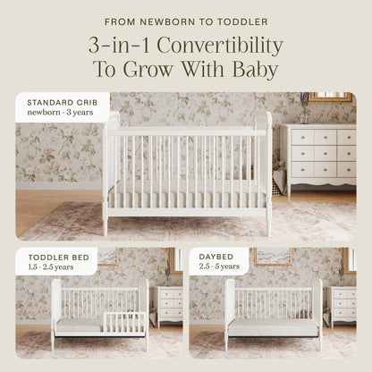 Namesake Cribs Namesake Liberty 3-in-1 Convertible Spindle Crib with Toddler Bed Conversion Kit
