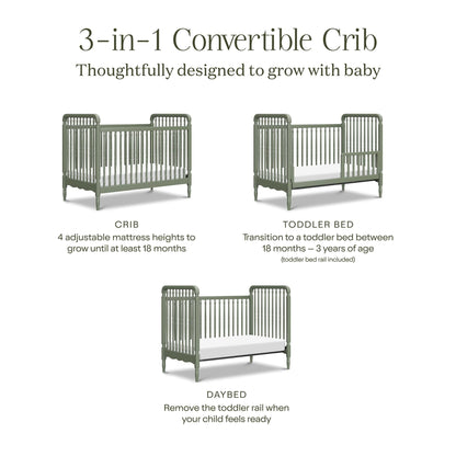 NamesakeNamesake Liberty 3-in-1 Convertible Spindle Crib with Toddler Bed Conversion KitBabysupermarket