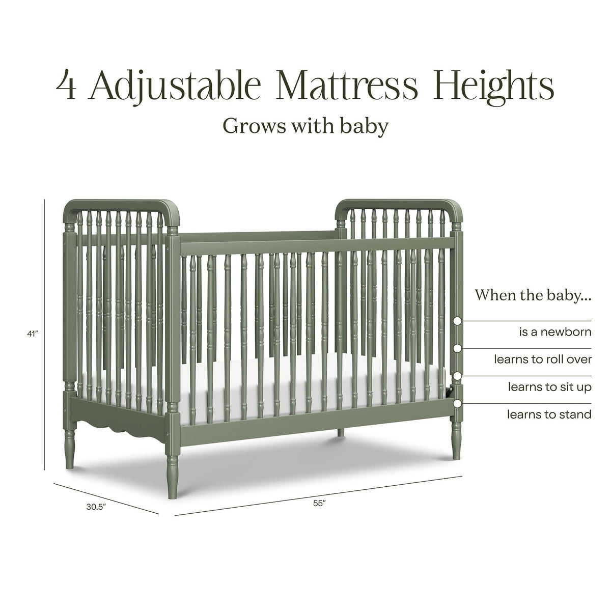 NamesakeNamesake Liberty 3-in-1 Convertible Spindle Crib with Toddler Bed Conversion KitBabysupermarket