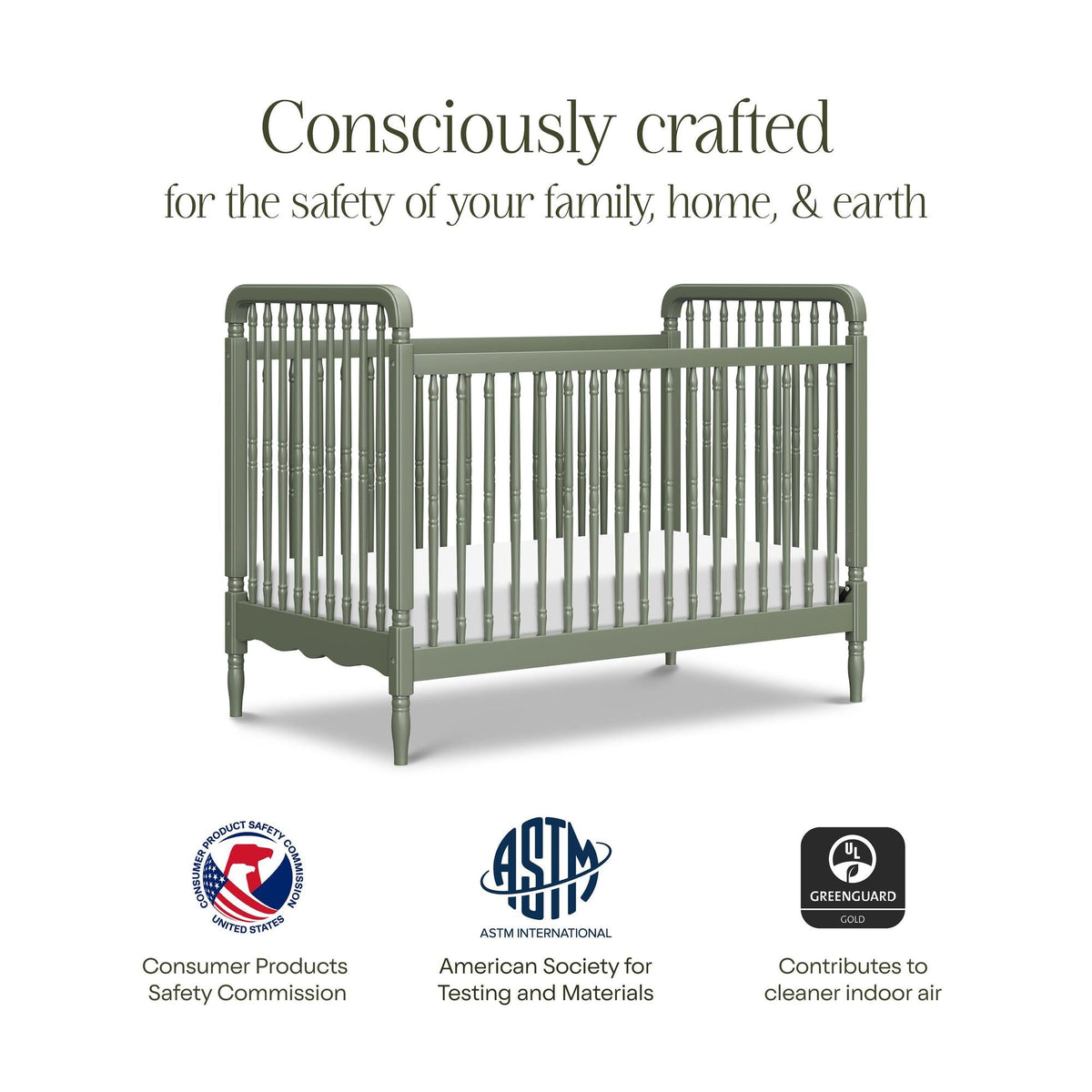 NamesakeNamesake Liberty 3-in-1 Convertible Spindle Crib with Toddler Bed Conversion KitBabysupermarket