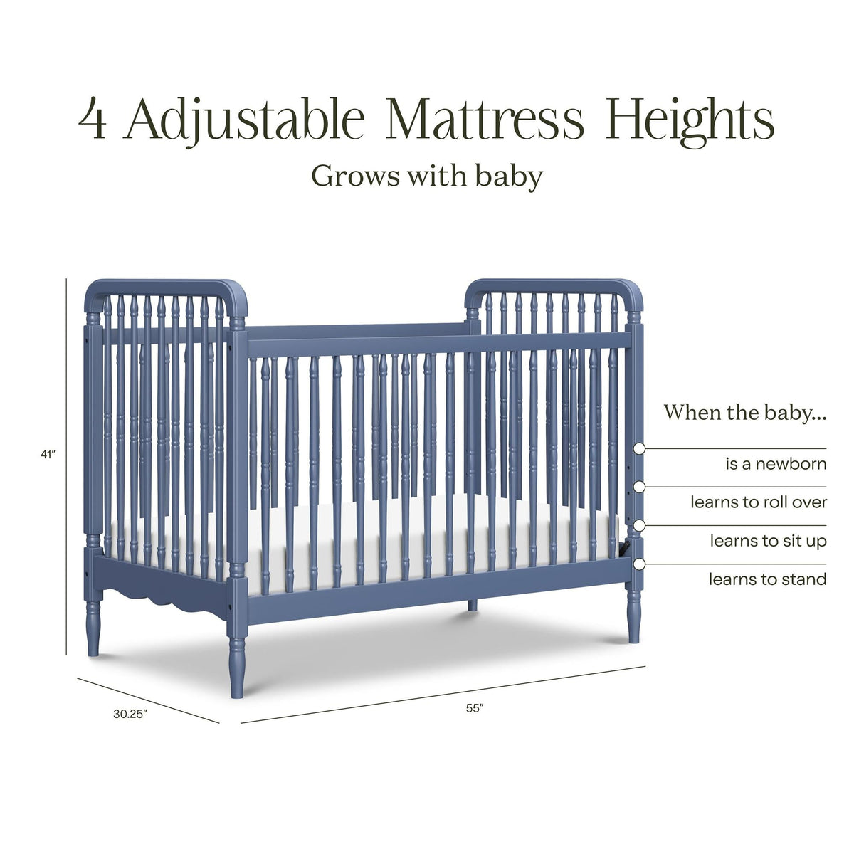 NamesakeNamesake Liberty 3-in-1 Convertible Spindle Crib with Toddler Bed Conversion KitBabysupermarket