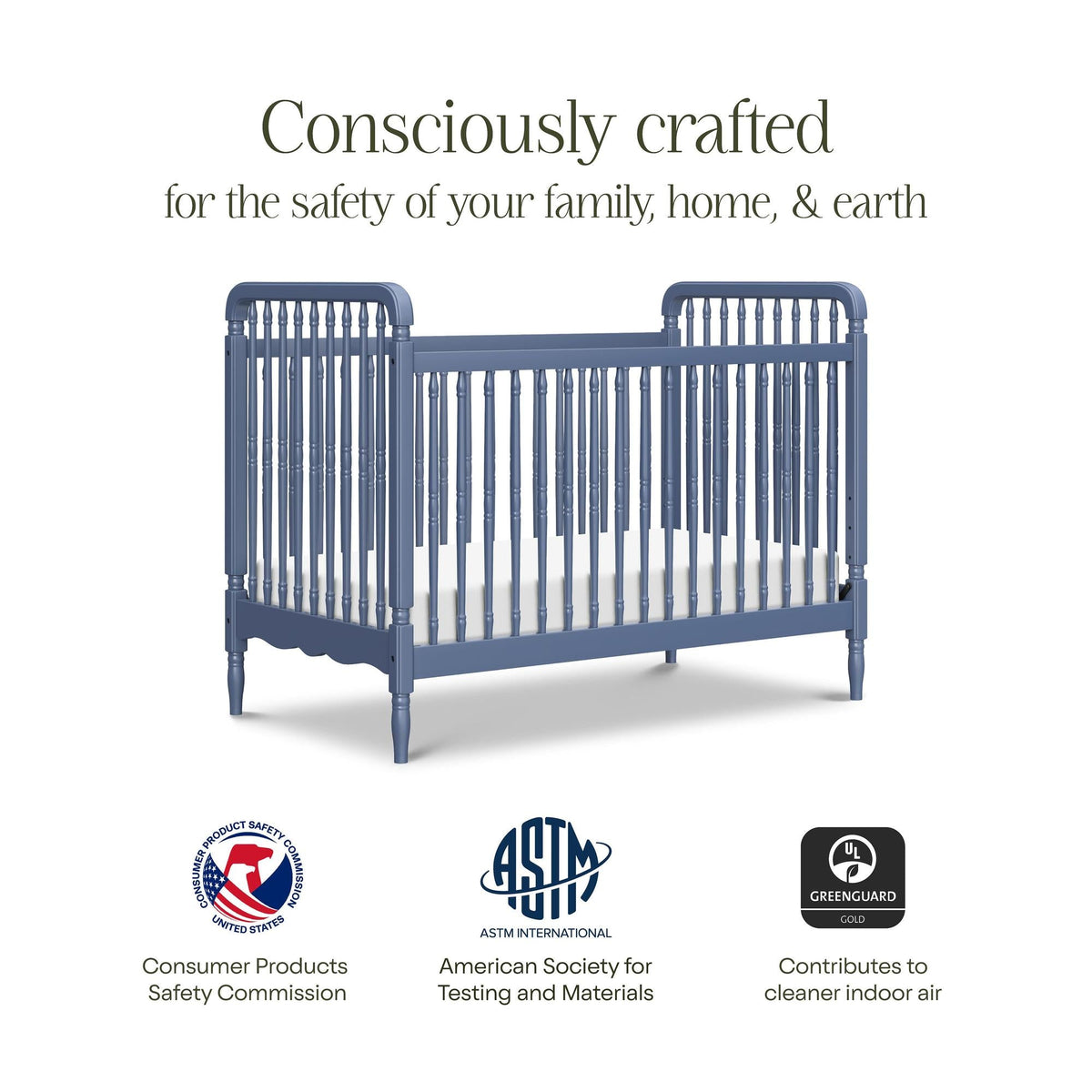 NamesakeNamesake Liberty 3-in-1 Convertible Spindle Crib with Toddler Bed Conversion KitBabysupermarket