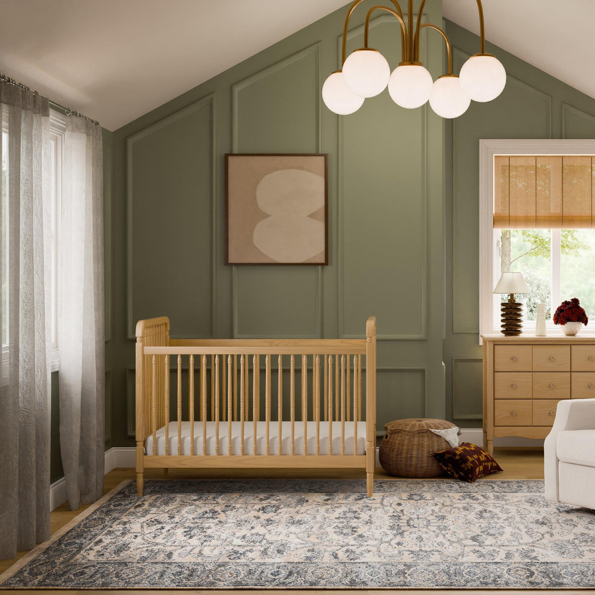 NamesakeNamesake Liberty 3-in-1 Convertible Spindle Crib with Toddler Bed Conversion KitBabysupermarket