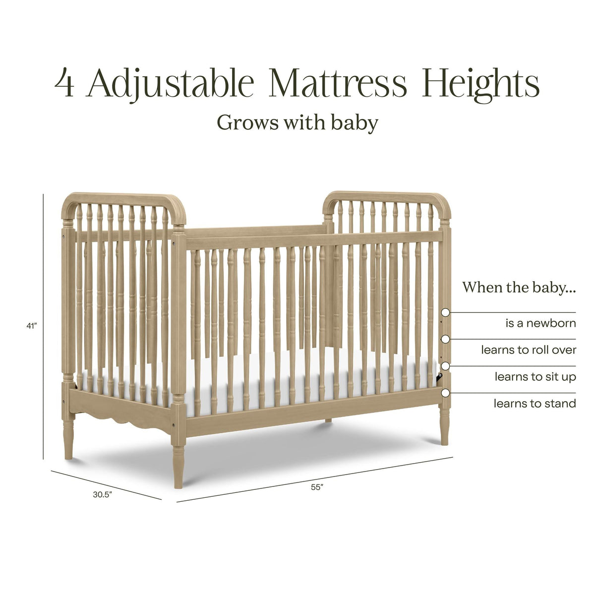 NamesakeNamesake Liberty 3-in-1 Convertible Spindle Crib with Toddler Bed Conversion KitBabysupermarket