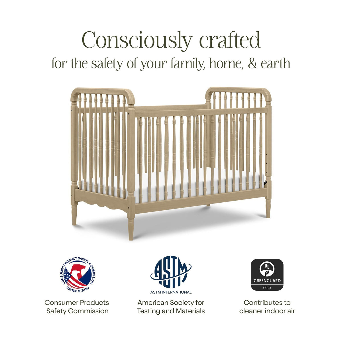 NamesakeNamesake Liberty 3-in-1 Convertible Spindle Crib with Toddler Bed Conversion KitBabysupermarket