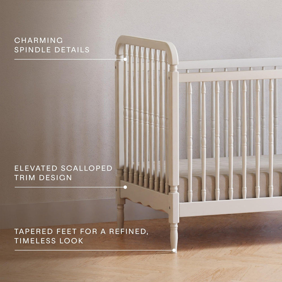 NamesakeNamesake Liberty 3-in-1 Convertible Spindle Crib with Toddler Bed Conversion KitBabysupermarket