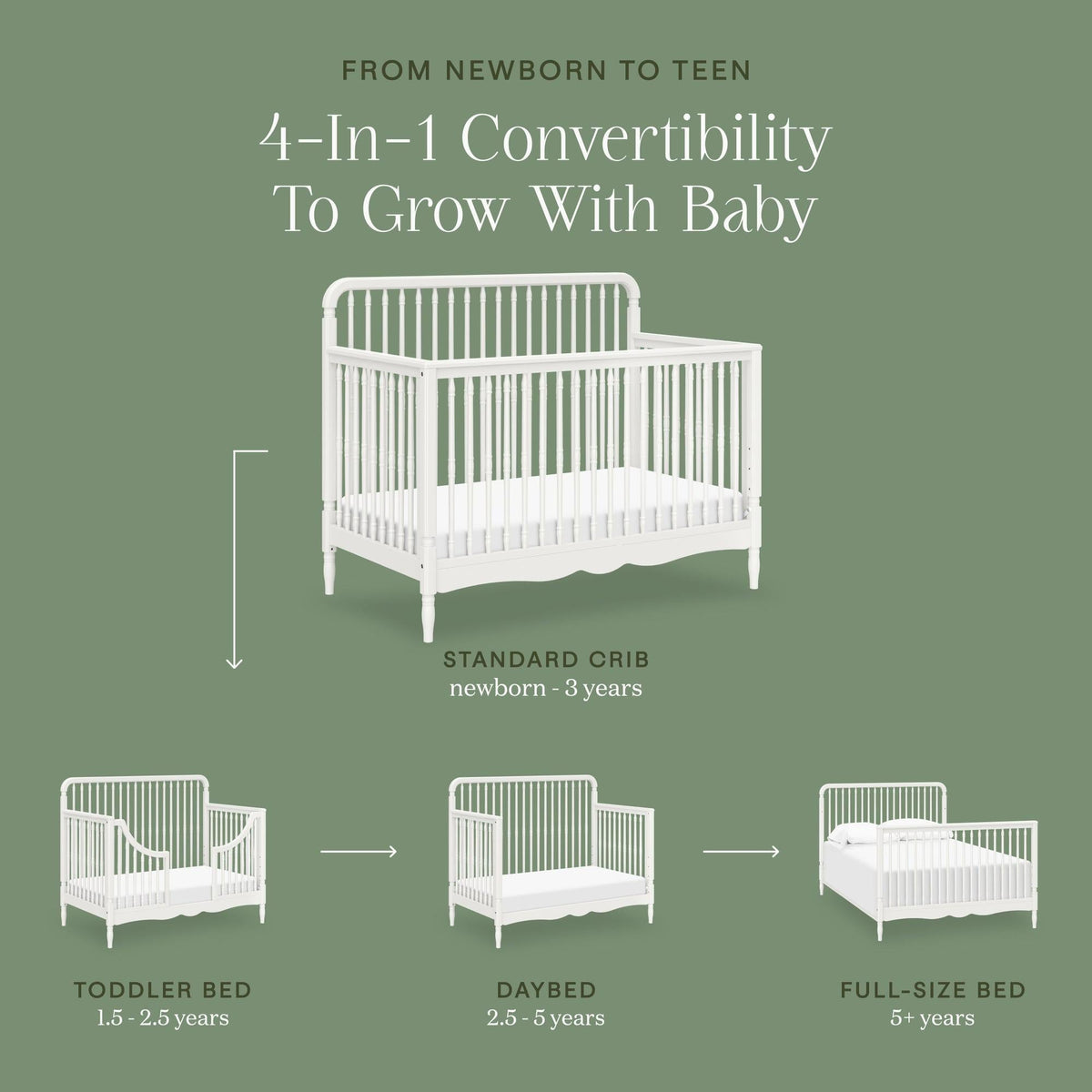 Namesake Cribs Namesake Liberty 4-in-1 Convertible Spindle Crib