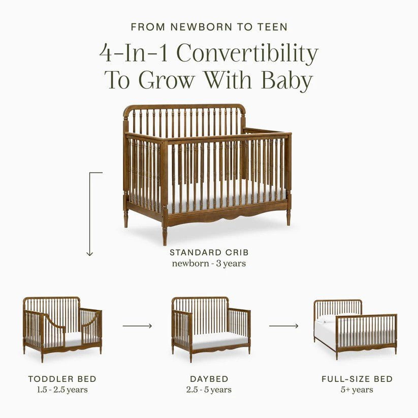 Namesake Liberty 4-in-1 Convertible Spindle Crib in Natural Walnut