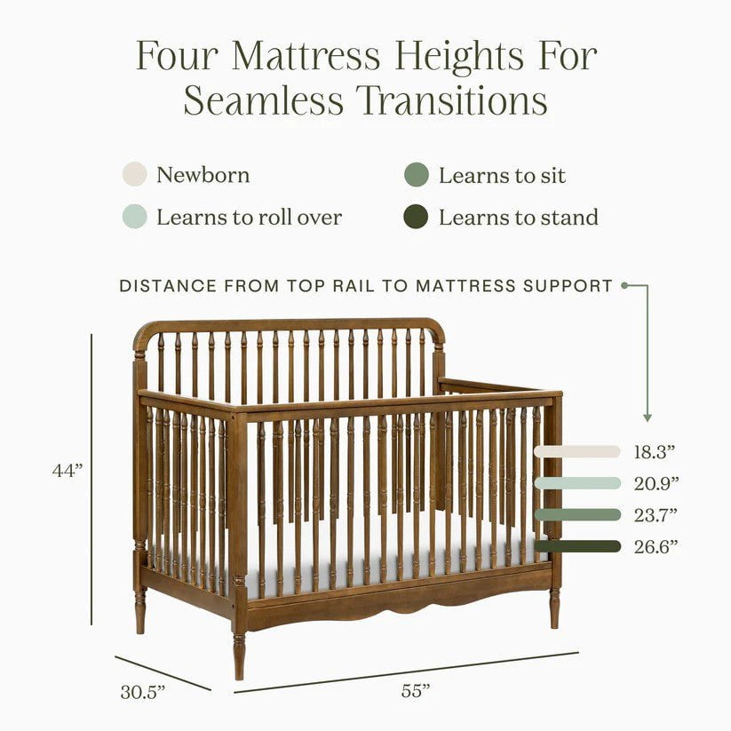 Namesake Liberty 4-in-1 Convertible Spindle Crib in Natural Walnut