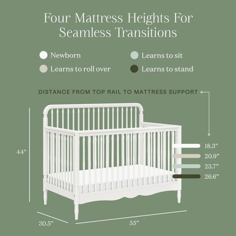 Namesake Liberty 4-in-1 Convertible Spindle Crib in Warm White