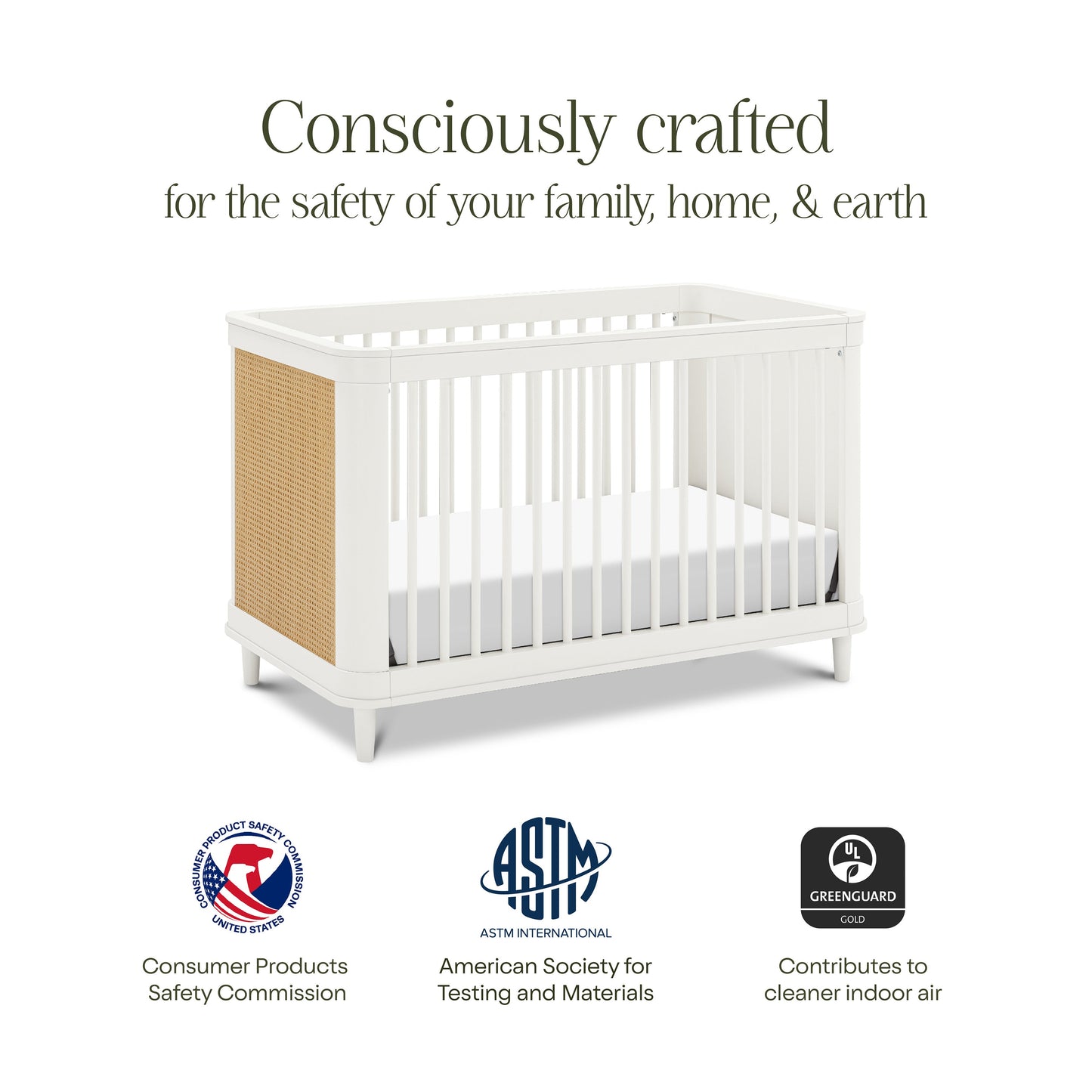 NamesakeNamesake Marin with Cane 3-in-1 Convertible CribBabysupermarket